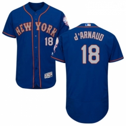 Mens Majestic New York Mets 18 Travis dArnaud RoyalGray Flexbase Authentic Collection MLB Jersey