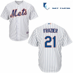 Mens Majestic New York Mets 21 Todd Frazier Replica White Home Cool Base MLB Jersey 