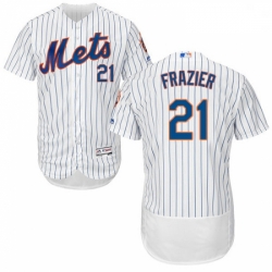 Mens Majestic New York Mets 21 Todd Frazier White Home Flex Base Authentic Collection MLB Jersey