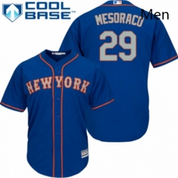 Mens Majestic New York Mets 29 Devin Mesoraco Replica Royal Blue Alternate Road Cool Base MLB Jersey 