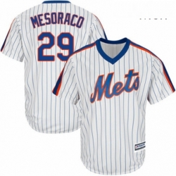 Mens Majestic New York Mets 29 Devin Mesoraco Replica White Alternate Cool Base MLB Jersey 