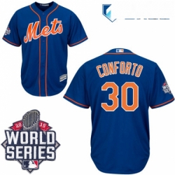 Mens Majestic New York Mets 30 Michael Conforto Replica Royal Blue Alternate Home Cool Base 2015 World Series MLB Jersey