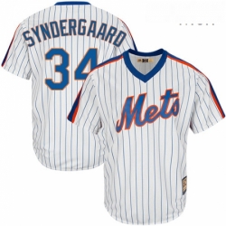 Mens Majestic New York Mets 34 Noah Syndergaard Authentic White Cooperstown MLB Jersey