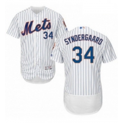 Mens Majestic New York Mets 34 Noah Syndergaard White Home Flex Base Authentic Collection MLB Jersey