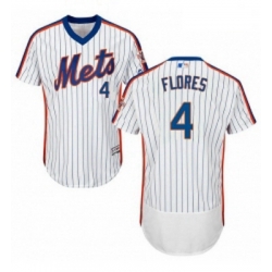 Mens Majestic New York Mets 4 Wilmer Flores White Alternate Flex Base Authentic Collection MLB Jersey