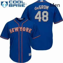 Mens Majestic New York Mets 48 Jacob deGrom Replica Royal Blue Alternate Road Cool Base MLB Jersey