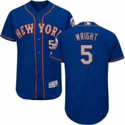 Mens Majestic New York Mets 5 David Wright RoyalGray Alternate Flex Base Authentic Collection MLB Jersey