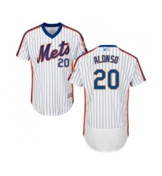 Mens New York Mets 20 Pete Alonso White Alternate Flex Base Authentic Collection Baseball Jersey