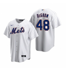 Mens Nike New York Mets 48 Jacob deGrom White 2020 Home Stitched Baseball Jerse