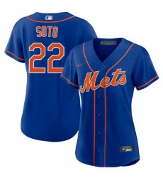 Women New York Mets Juan Soto #22 Blue Cool Base Stitched MLB Jersey