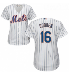 Womens Majestic New York Mets 16 Dwight Gooden Replica White Home Cool Base MLB Jersey