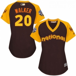 Womens Majestic New York Mets 20 Neil Walker Authentic Brown 2016 All Star National League BP Cool Base MLB Jersey