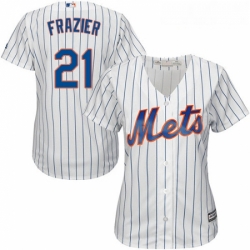 Womens Majestic New York Mets 21 Todd Frazier Authentic White Home Cool Base MLB Jersey 