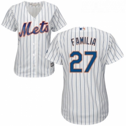 Womens Majestic New York Mets 27 Jeurys Familia Replica White Home Cool Base MLB Jersey