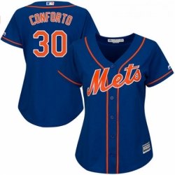 Womens Majestic New York Mets 30 Michael Conforto Replica Royal Blue Alternate Home Cool Base MLB Jersey