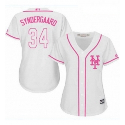 Womens Majestic New York Mets 34 Noah Syndergaard Authentic White Fashion Cool Base MLB Jersey