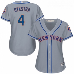 Womens Majestic New York Mets 4 Lenny Dykstra Authentic Grey Road Cool Base MLB Jersey