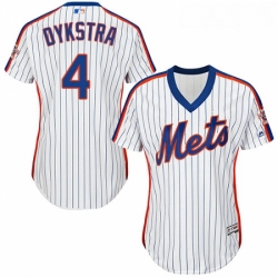 Womens Majestic New York Mets 4 Lenny Dykstra Authentic White Alternate Cool Base MLB Jersey