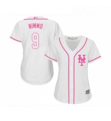 Womens New York Mets 9 Brandon Nimmo Authentic White Fashion Cool Base Baseball Jersey 