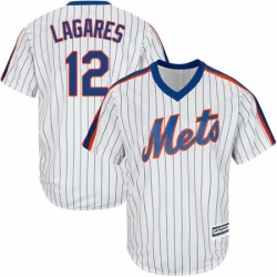 Youth Majestic New York Mets 12 Juan Lagares Replica White Alternate Cool Base MLB Jersey