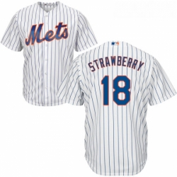 Youth Majestic New York Mets 18 Darryl Strawberry Replica White Home Cool Base MLB Jersey