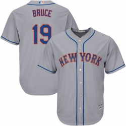 Youth Majestic New York Mets 19 Jay Bruce Replica Grey Road Cool Base MLB Jersey 