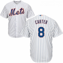 Youth Majestic New York Mets 8 Gary Carter Replica White Home Cool Base MLB Jersey