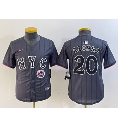 Youth New York Mets 20 Pete Alonso Graphite 2024 City Connect Limited Stitched Baseball Jersey  20