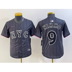 Youth New York Mets 9 Brandon Nimmo Graphite 2024 City Connect Limited Stitched Baseball Jersey
