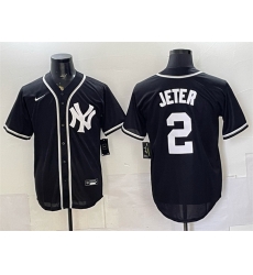 Men New York Yankees 2 Derek Jeter 2026 Fashion Replica Black Out Stitched Baseball Jersey Men New York Yankees 2 Derek Jeter 2026 Fashion Replica Black Out Stitched Baseball Jersey
