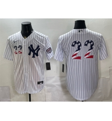 Men New York Yankees  22 Ben Rice White 2026 USA 250 Fourth of July Home Stadium Stitched Baseball Jersey