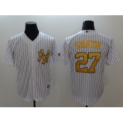 Men New York Yankees 27 Stanton White yellow Game 2021 MLB Jersey