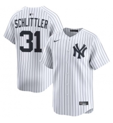Men New York Yankees 31 Cam Schlittler White Cool Base Stitched Jerseys Men New York Yankees 31 Cam Schlittler White Cool Base Stitched Jerseys