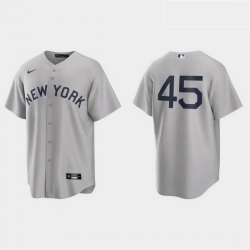 Men New York Yankees 45 Gerrit Cole Men Nike Gray 2021 Field of Dreams Game MLB Jersey