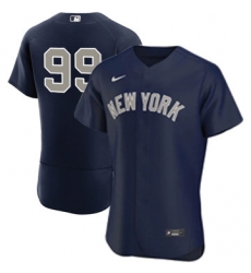 Men New York Yankees 99 Aaron Judge Nike Alternate 2020 MLB Player Jersey Navy No Name