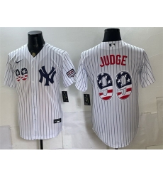 Men New York Yankees  99 Aaron Judge White USA 250 Fourth of July Home Stadium Stitched Baseball Jersey