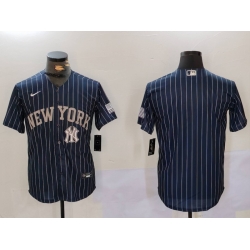 Men New York Yankees Navy Team blank Cool Base Stitched Baseball Jersey