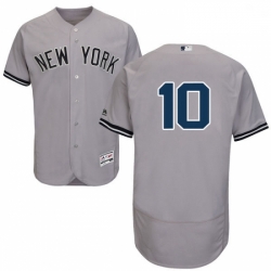 Mens Majestic New York Yankees 10 Phil Rizzuto Grey Road Flex Base Authentic Collection MLB Jersey