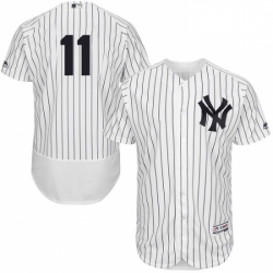 Mens Majestic New York Yankees 11 Brett Gardner White Home Flex Base Authentic Collection MLB Jersey