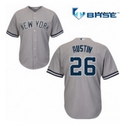 Mens Majestic New York Yankees 26 Tyler Austin Replica Grey Road MLB Jersey 