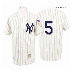 Mens Mitchell and Ness New York Yankees 5 Joe DiMaggio Authentic White Throwback MLB Jersey