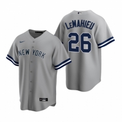 Mens Nike New York Yankees 26 DJ LeMahieu Gray Road Stitched Baseball Jersey