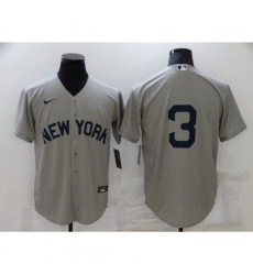 Men's Nike New York Yankees #3 Babe Ruth Authentic Gray Game Jersey