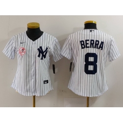 Women New York Yankees 8 Barra Grey White Team Cool Base Stitched Jersey