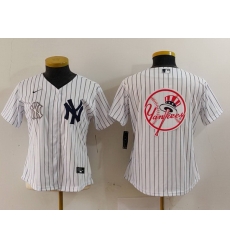 Women New York Yankees White Team Big Logo Cool Base Stitched Jersey 11