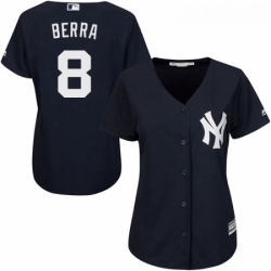 Womens Majestic New York Yankees 8 Yogi Berra Authentic Navy Blue Alternate MLB Jersey