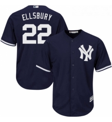 Youth Majestic New York Yankees 22 Jacoby Ellsbury Authentic Navy Blue Alternate MLB Jersey