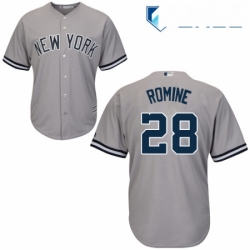 Youth Majestic New York Yankees 28 Austin Romine Replica Grey Road MLB Jersey