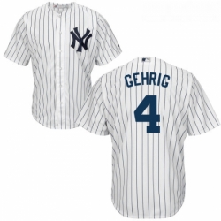 Youth Majestic New York Yankees 4 Lou Gehrig Authentic White Home MLB Jersey