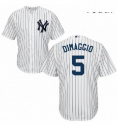 Youth Majestic New York Yankees 5 Joe DiMaggio Replica White Home MLB Jersey